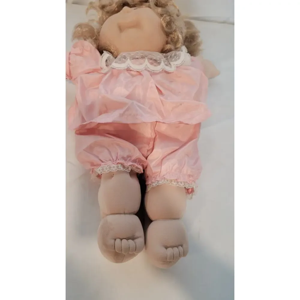 1985 Cabbage Patch Kids Doll Pink Outfit Blonde Hair Xavier Roberts Signed No...